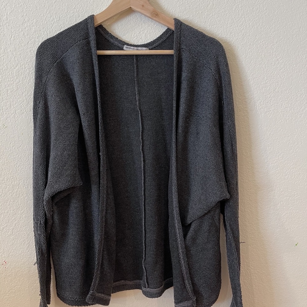 Brandy Melville Dark Grey Caroline Cardigan